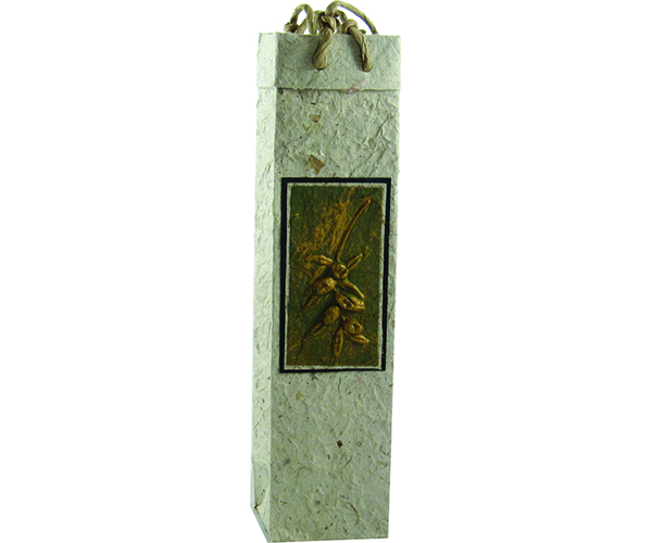 Picture of Bella Vita OB1VERONANATURA Handmade Paper Olive Oil Bottle Bags Verona Natural 