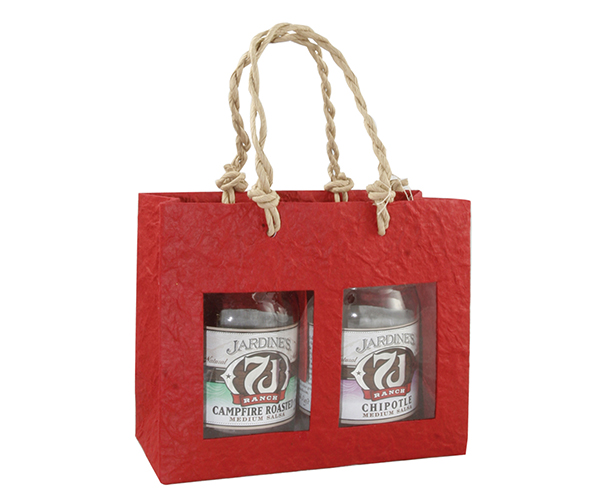 Picture of Bella Vita GB2RED Handmade Paper 2 Bottle Gourmet Bags  Red
