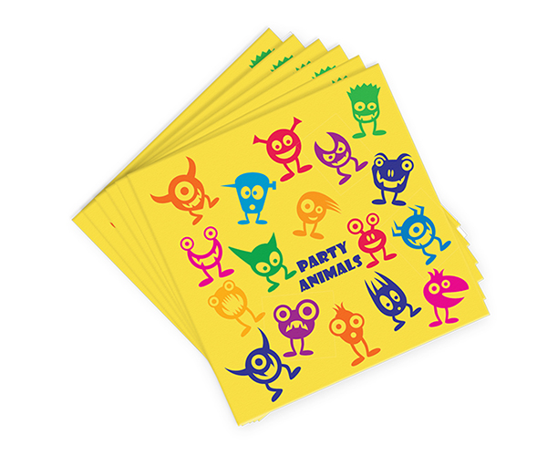 Picture of Bella Vita AN-YPARTYANIMAL Party Animals Decorative Napkin Sets  Yellow
