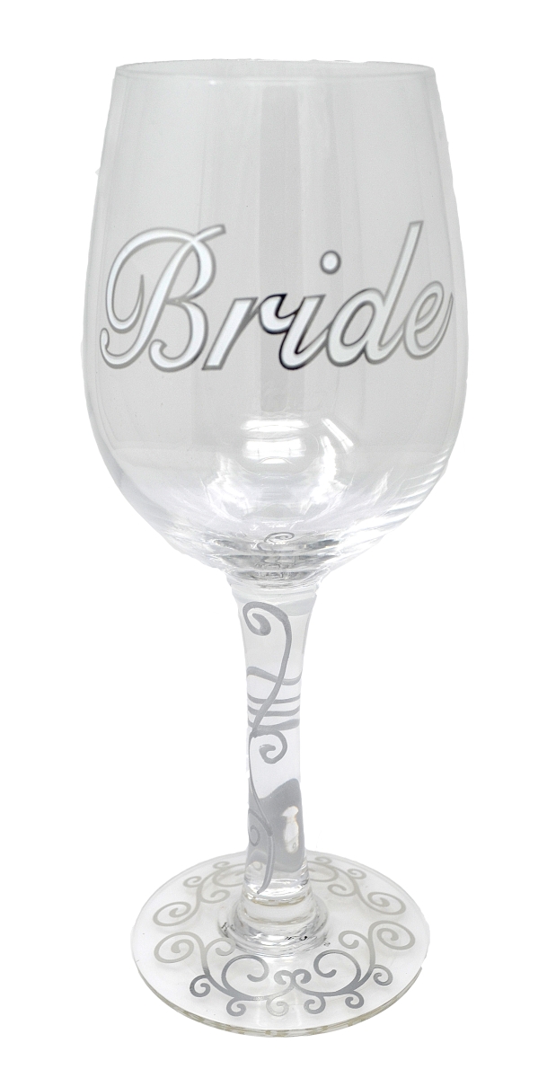 Picture of Bottoms Up WGBRIDECL Bride Wine Glass with Clear Stem