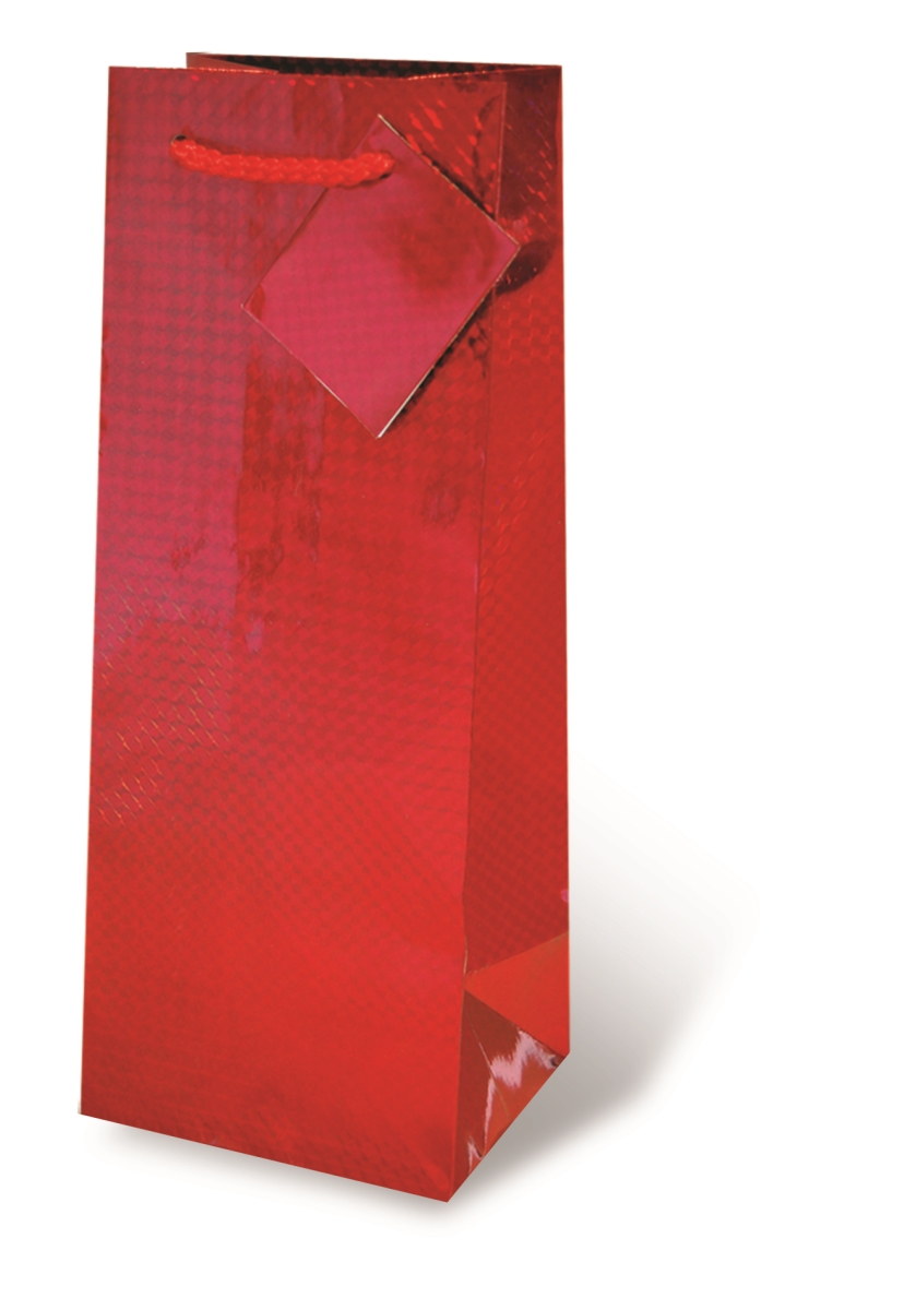 Picture of Wrap-Art 17121 Red Foil Bag with Plastic Rope Handle 