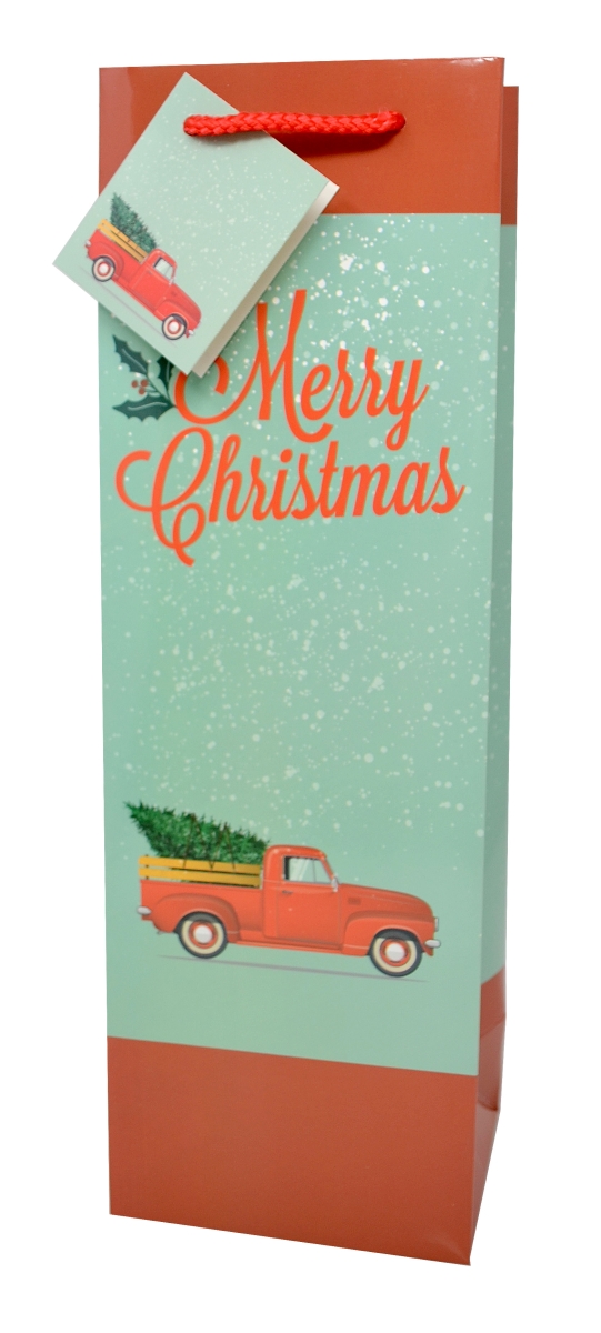 Picture of Bella Vita P1OLDTRUCK Vintage Truck Christmas Wine Bag