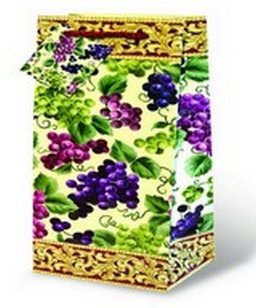 Picture of Wrap-Art 17085 Bountiful Grapes Wine Bottle Gift Bag 