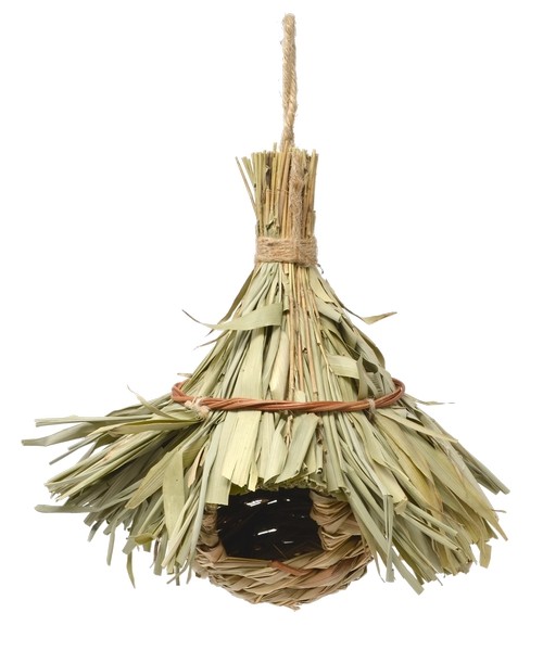 Picture of Songbird Essentials SE933 Thatched Roof Roosting Pocket For Birds