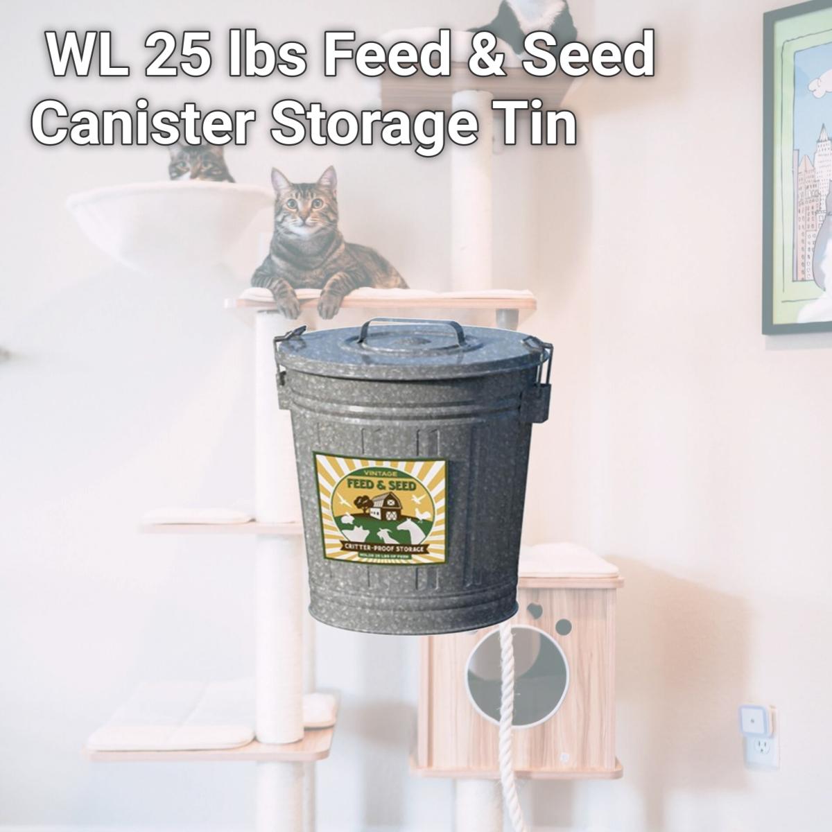 Picture of Woodlink WL25254 25 lbs Feed & Seed Canister Storage Tin