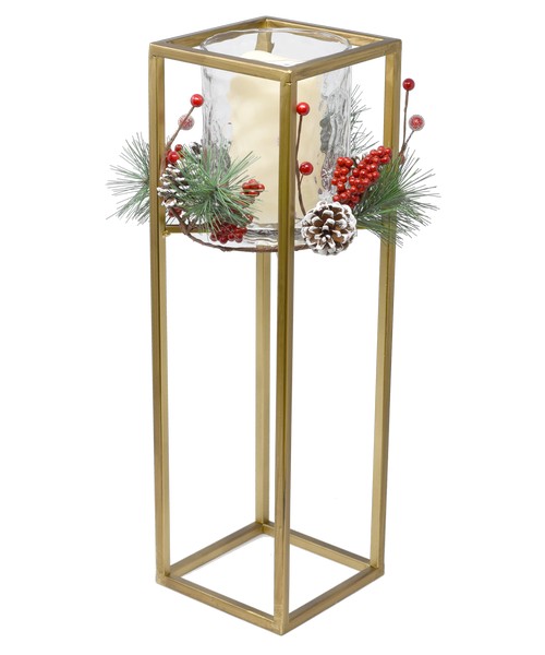 Picture of Gift Essentials GE1018 Large Berries Candle Holder with LED Candle 