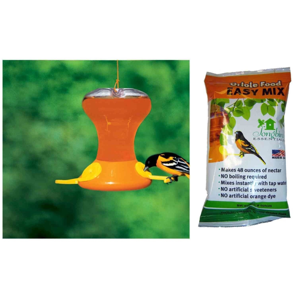 Picture of Songbird Essentials SEFN230 Junior 30 oz Oriole with Nectar Fliteline Feeder