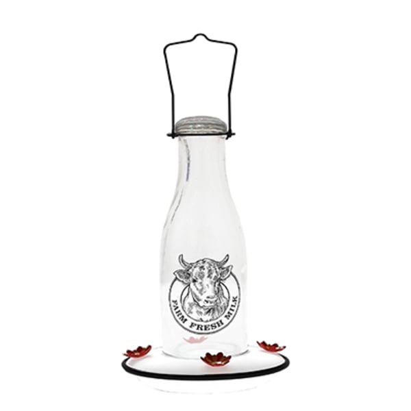 Picture of Woodlink WL24928 24 oz Milkhouse Glass Hummingbird Feeder