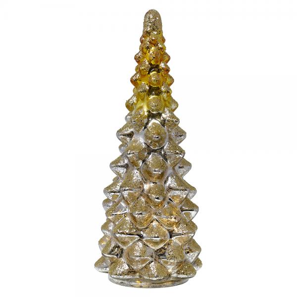 Picture of Gift Essentials GE3029 Mercury Glass LED Tree&#44; Gold & Silver - Medium
