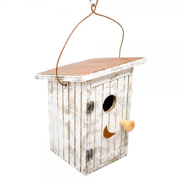Picture of Distributed by Backyard E BE158 Birdie Loo White Birdhouse