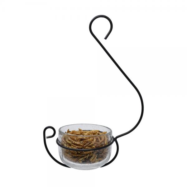 Picture of Distributed by Backyard BE173 Clear Glass Hanging Treat & Mealworm Feeder
