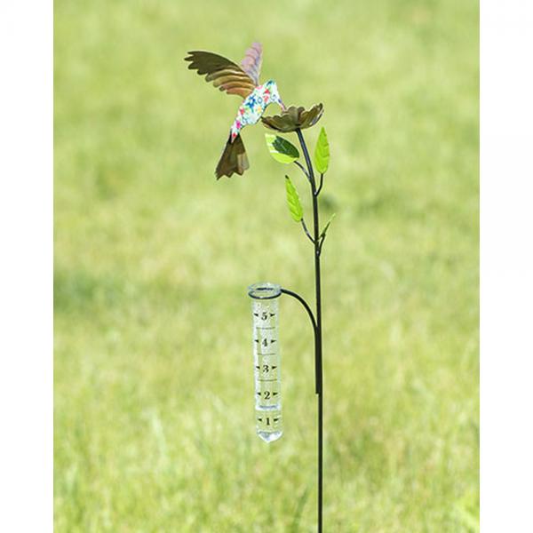Picture of Ancient Graffiti ANCIENTAG17208 Floral Hummingbird Rain Gauge