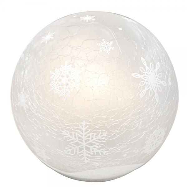 Picture of Gift Essentials GE3081 6 in. Snowflakes LED Crackle Glass Globe