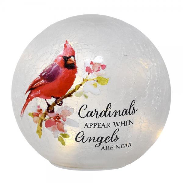 Picture of Gift Essentials GE428 6 in. Cardinals Appear LED Crackle Glass Globe