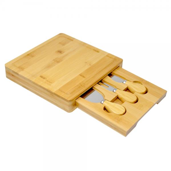 Picture of Entertaining Essentials EE216 Bamboo Serving Board & Knives Set