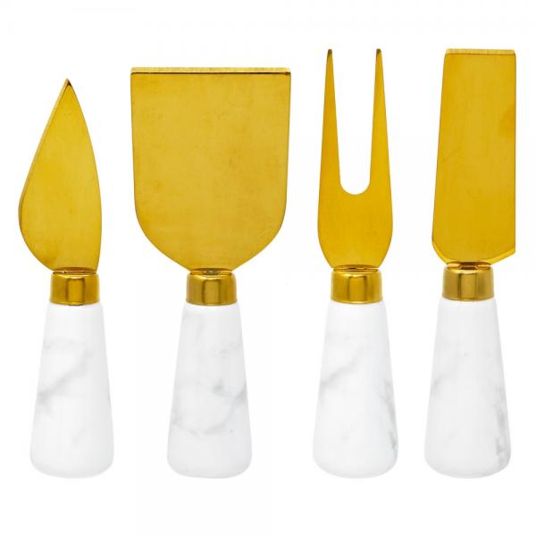 Picture of Entertaining Essentials EE218 Marble Handle Cheese Knives Set - 4 Piece