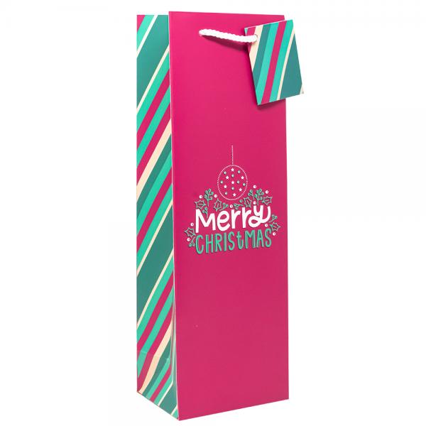 Picture of Wrap-Art 27077 Wine Bag - Bright Merry Christmas