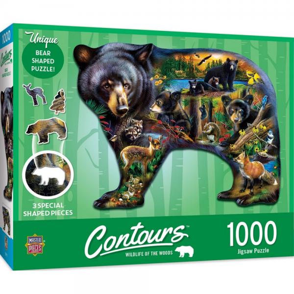 Picture of MasterPieces Puzzles MPP72145 Contours Shaped Wildlife of the Woods Puzzle - 1000 Piece