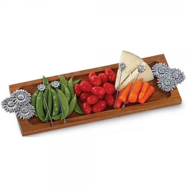 Picture of Oak & Olive PSA-361SU Sunflower Acacia Foodie Bite Tray