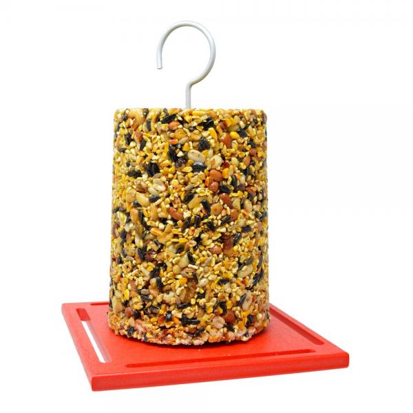 Picture of Songbird Essentials SERUBLCF Recycled Large Red Cylinder Feeder