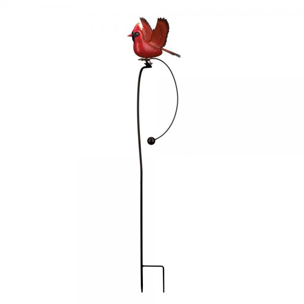REGAL13099 Cardinal Rocker Bird Stake -  Regal Art & Gift