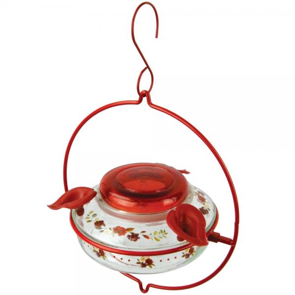 Picture of Natures Way NWDTHF1 Decorative Glass Top Fill Crimson Corsage Hummingbird Feeder