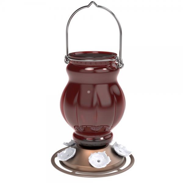 Picture of Natures Way NWANTGHF6 25 oz Ruby Visions Antique Glass Hummingbird Feeder