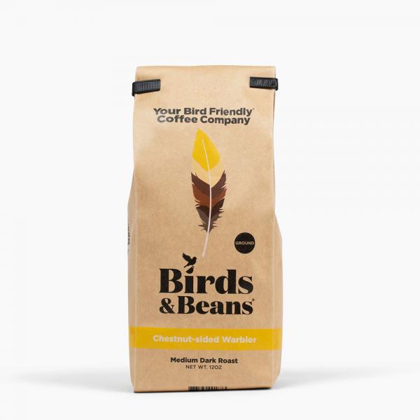 Picture of Birds & Beans BAB101 Ground Chestnut Sided Warbler Medium Viennese Roast Whole Bean Coffee