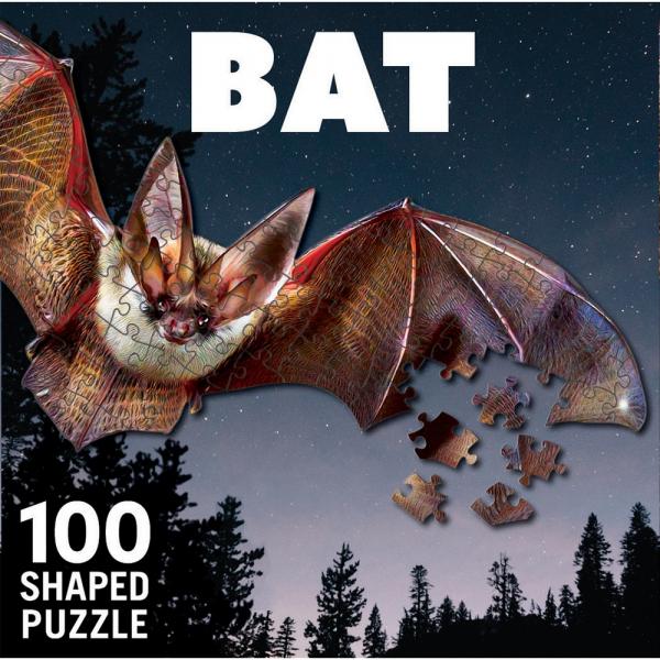 Picture of MasterPieces Puzzles MPP12476 3.5 in. Shaped Animal Bat Squzzles Puzzle for Kids - 100 Piece