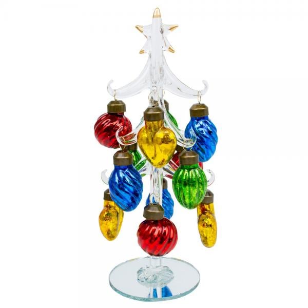 Picture of Gift Essentials GE526 8 in. Clear Glass Tree with Antique Ornaments