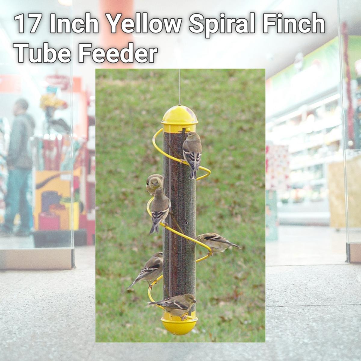 Picture of 17 Inch Yellow Spiral Finch Tube Feeder