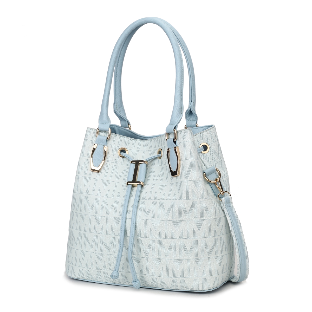 MKF Collection by Mia K MKF-BM3356LBL Womens Jane Vegan Leather Fashion Shoulder Purse Tote Bag, Light Blue