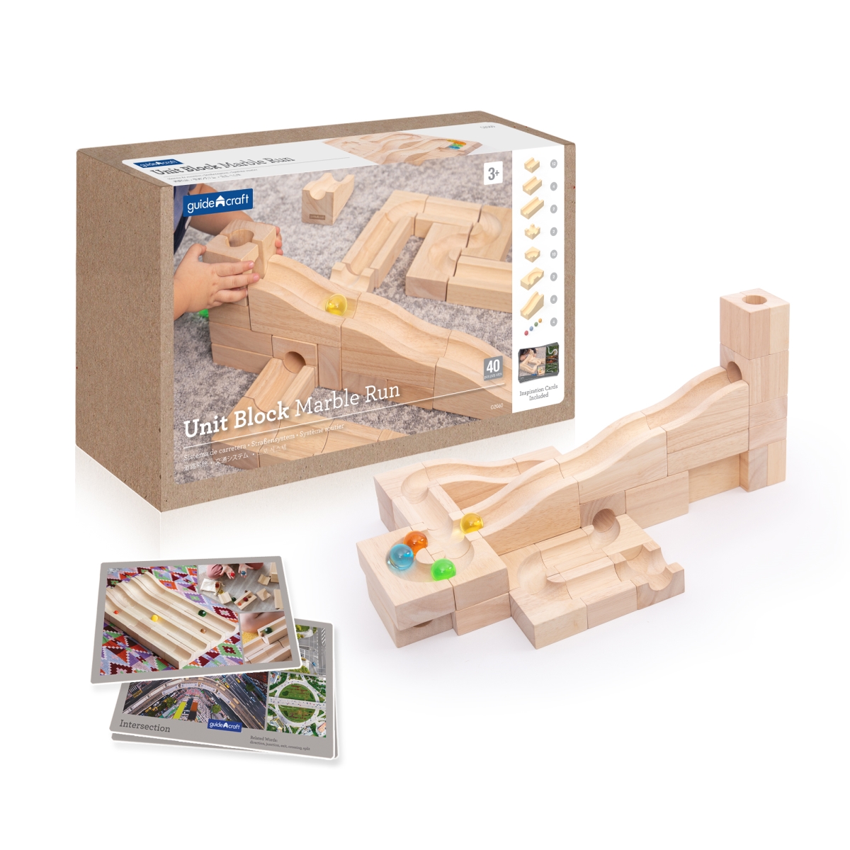 Picture of Guidecraft G2060 Unit Marble Run Building Block Set - 40 Piece