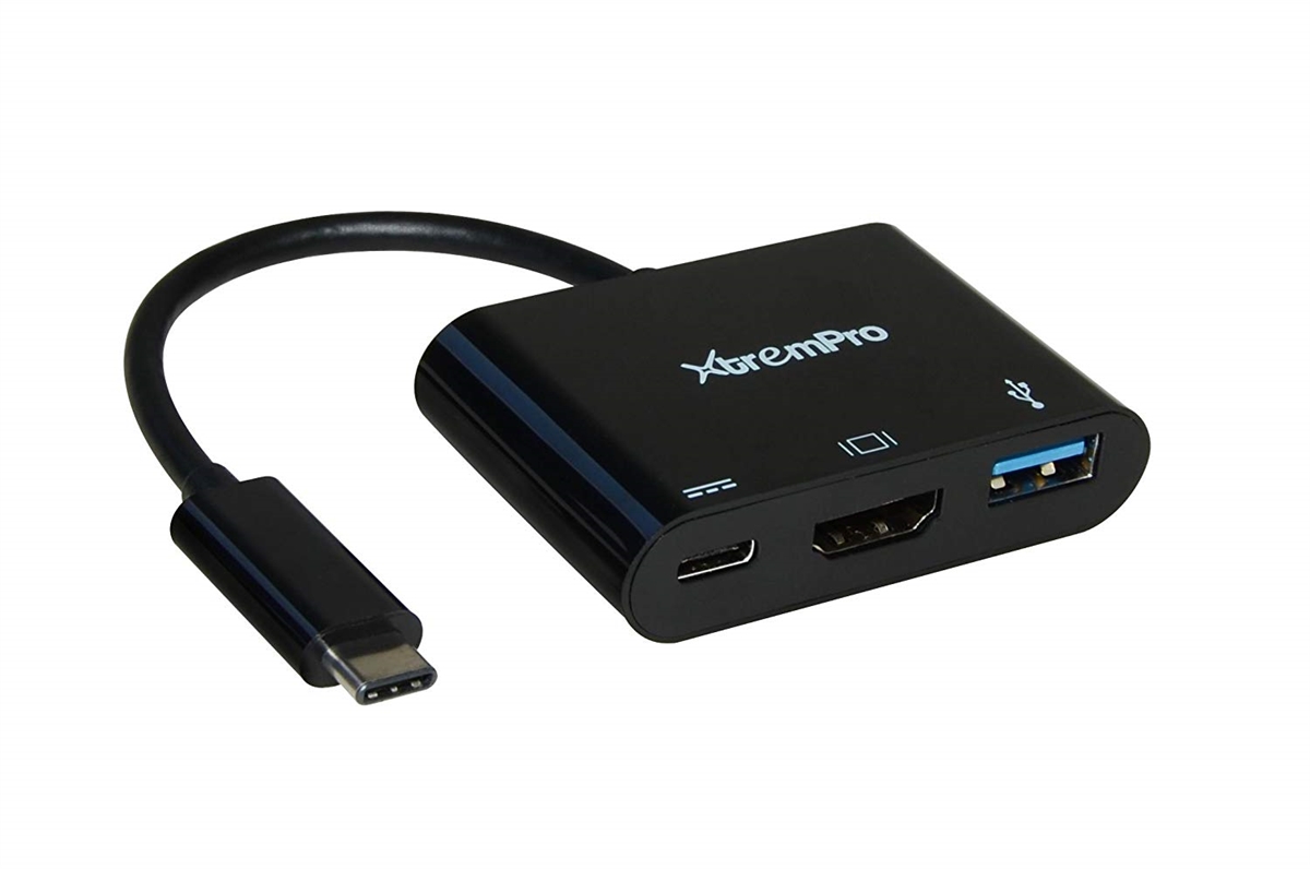 41134 3-in-1 USB Type-C to HDMI USB 3.0 Adapter for MacBook Laptop Notebooks - Black