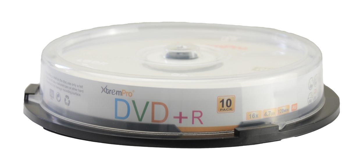 Picture of Xtrempro 11023 DVD-R 16X 4.7GB 120Min Recordable DVD Blank Discs in Spindle - Pack of 10