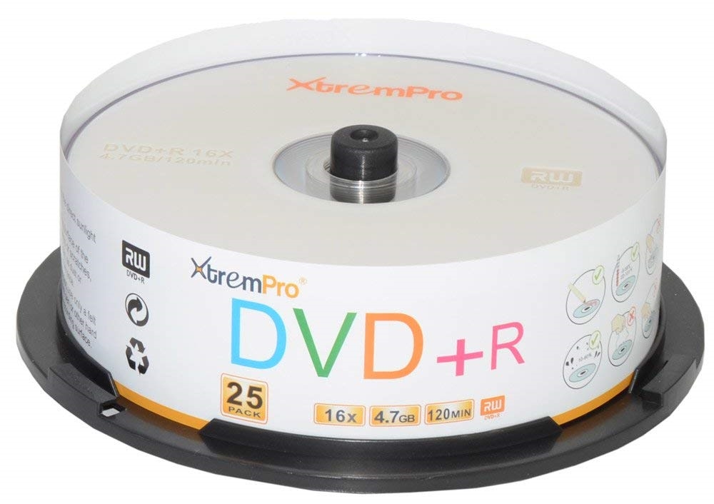Picture of Xtrempro 11025 DVD-R 16X 4.7GB 120Min Recordable DVD Blank Discs in Spindle - Pack of 25