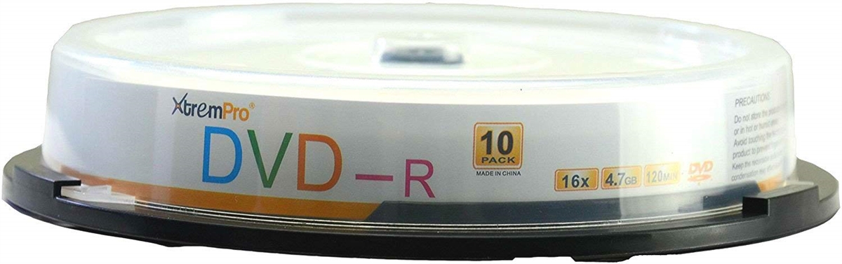 Picture of Xtrempro 11029 DVD-R 16X 4.7GB 120Min DVD Blank Discs in Spindle - Pack of 10