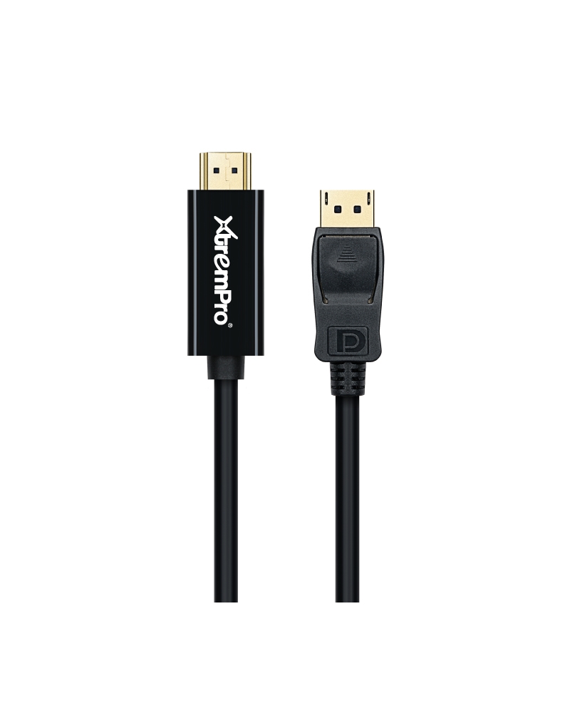 11162 Active Displayport 1.2 to HDMI 2.0 Cable 6 ft. - Black -  Xtrempro