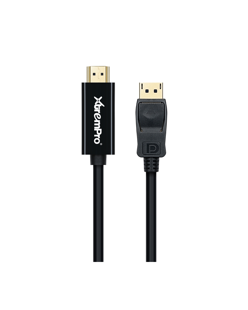 11163 Active Displayport 1.2 to HDMI 2.0 Cable 10 ft. - Black -  Xtrempro