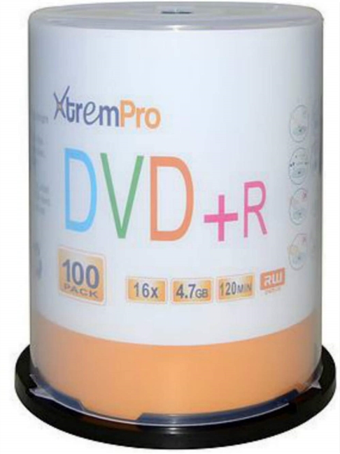 11027 DVD Plus R 16X 4.7GB 120 Minute Recordable DVD with Blank Discs Spindle - Pack of 100