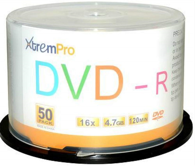 Picture of Xtrempro 11032 DVD-R 16X 4.7 GB 120 Minute DVD with Blank Discs Spindle - Pack of 50