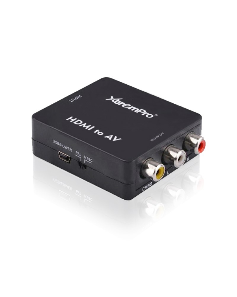 Picture of Xtrempro 61085 HDMI to AV Converter&#44; HDMI to RCA&#44; 3RCA 1080p AV CVBS Composite Video Audio Adapter - Black