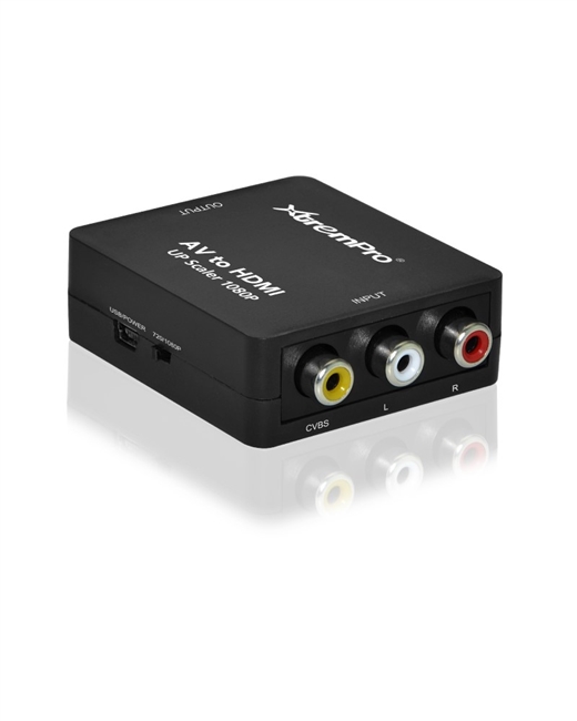 AV to HDMI Mini Coposite RCA CVBS AV to HDMI Video Audio Converter - Black -  Xtrempro, XT131704