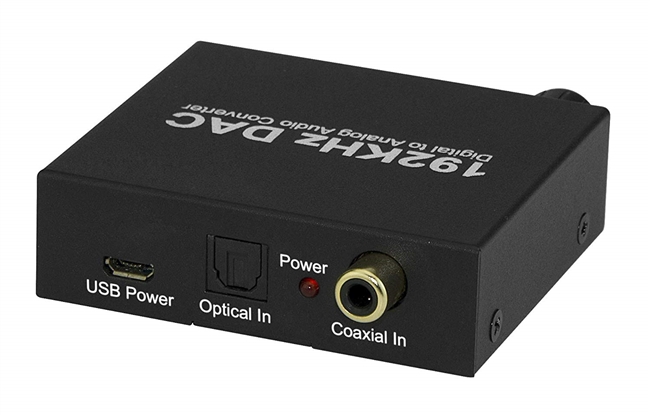 192 KHz DAC Converter with 24-Bit Digital to Analog Audio Volume Control - Black