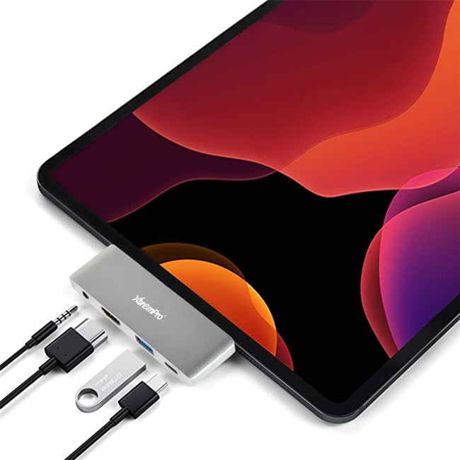 3.5 mm USB C Hub Adapter for Ipad Pro 4-In-1 Mini Hub To Hdmi 4K Pd Charge Headphone Jack