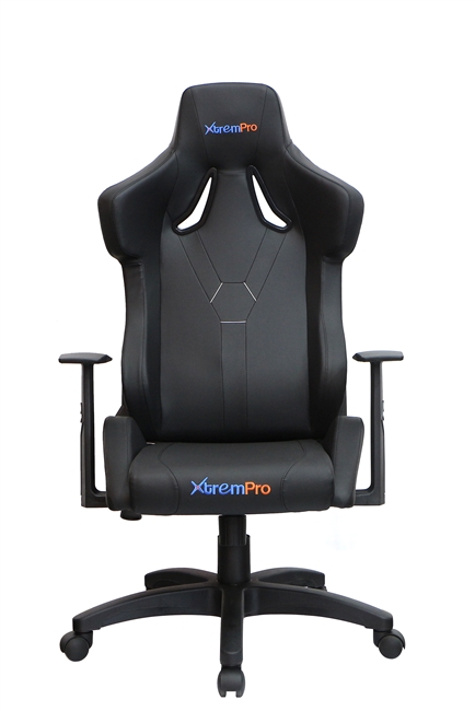GalacBLK Galactica Chair High Backrest Ergonomic Gaming Office Computer Adjustable Recliner, Swivel Seat Black Leather -  Xtrempro