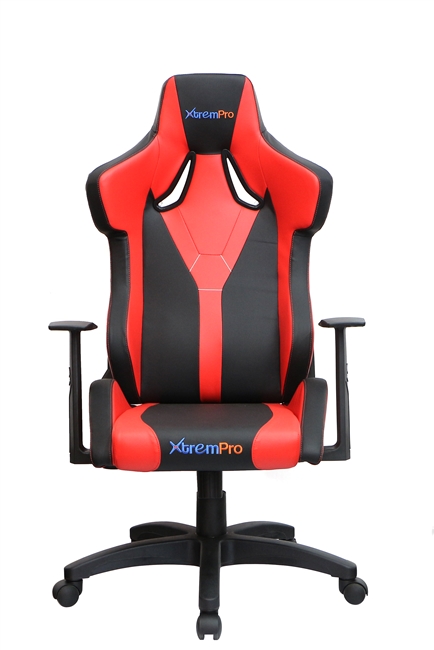 GalacRD Galactica Chair High Backrest Ergonomic Gaming Office Computer Adjustable Recliner, Swivel Seat Red Leather -  Xtrempro