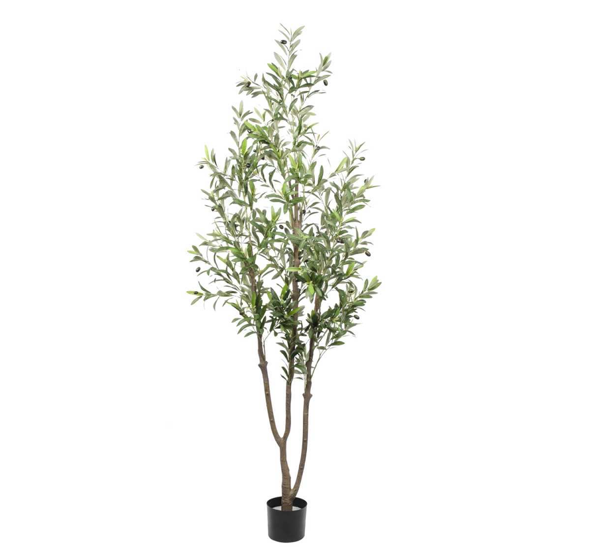 GS-01OT-6FT-03Branches Artificial Olive Tree 6FT with Three Branches, Realistic Faux Olive Tree with Planter
