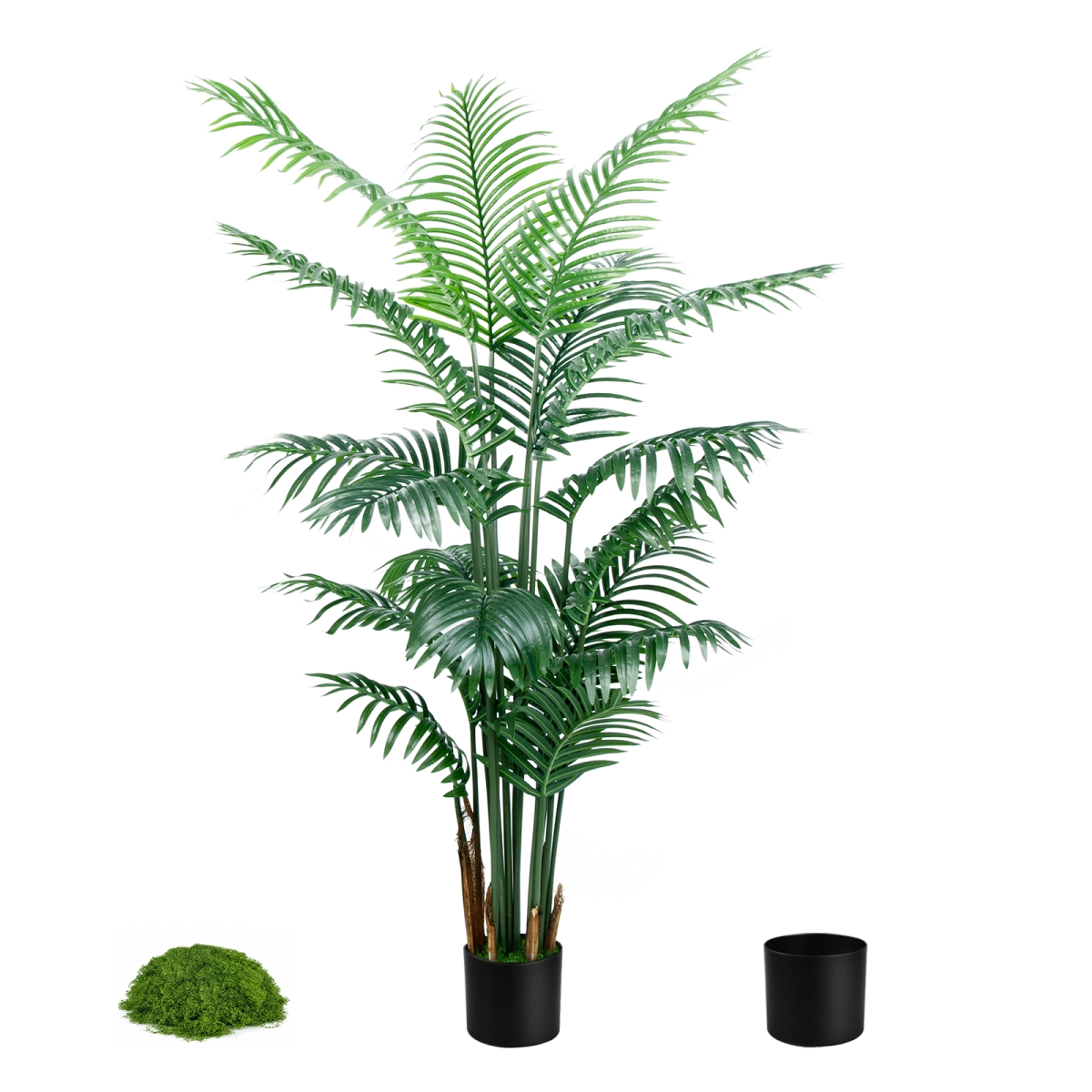 GS-01AP-6FT-18L Artificial Areca Palm Tree 6FT with 18 Leaves, Realistic Faux Tropical Plant