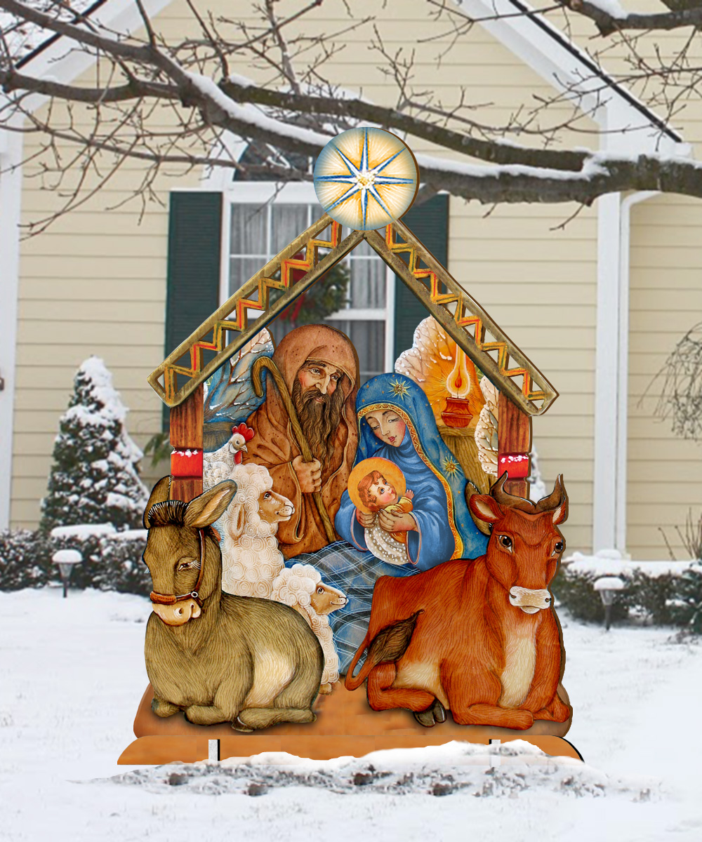Nativity Free Standing Garden Decor